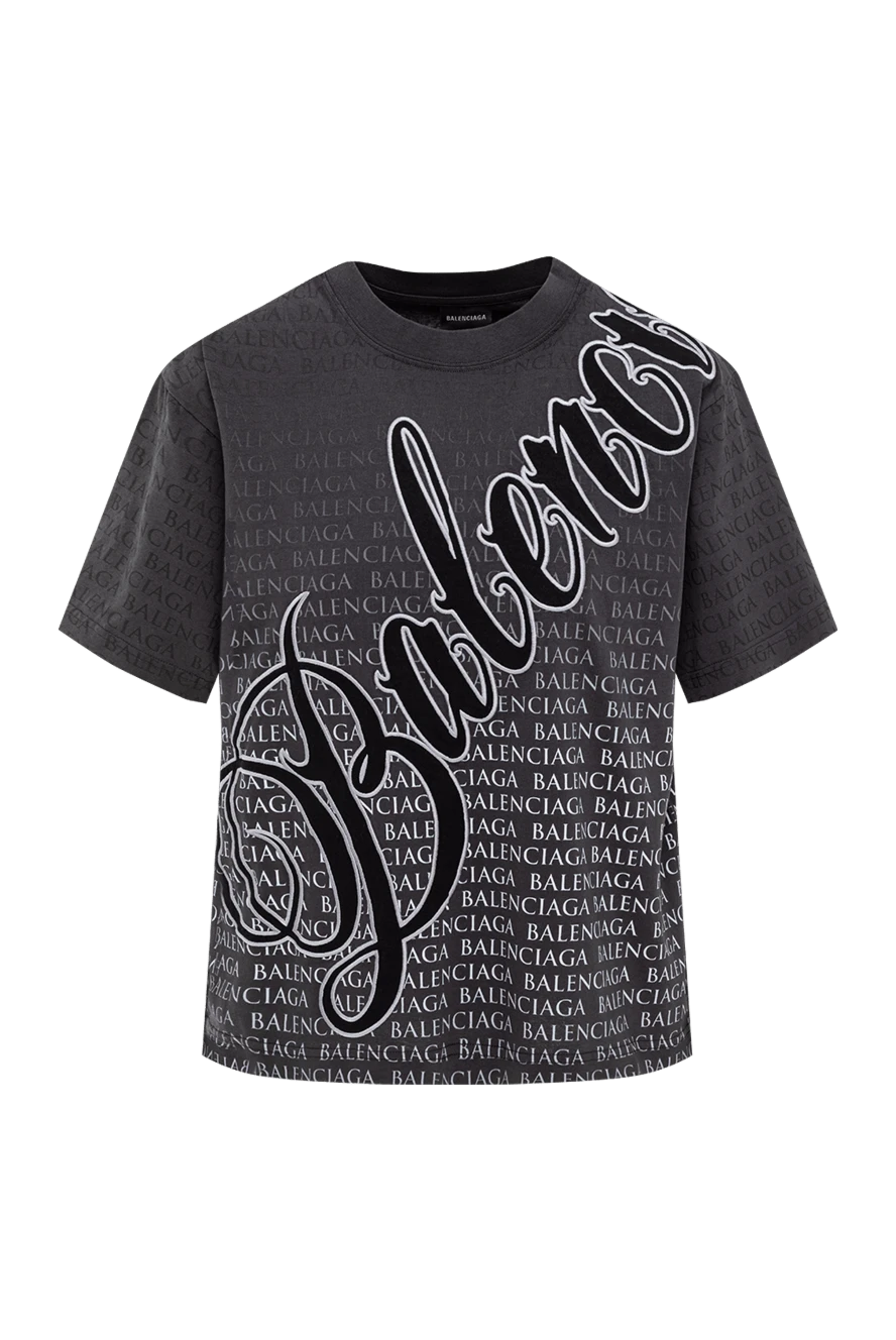 Balenciaga ефектна футболка у кольорі washed black з виразним логотипом 193897 - фото 1