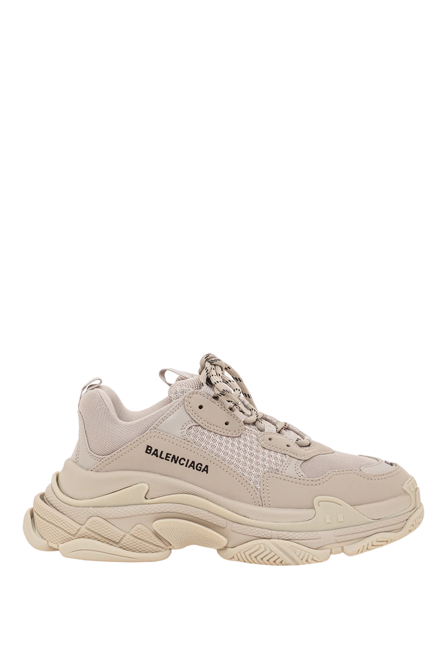 Balenciaga женские кроссовки triple s glitter spray в бежевом цвете 193913 - фото 1