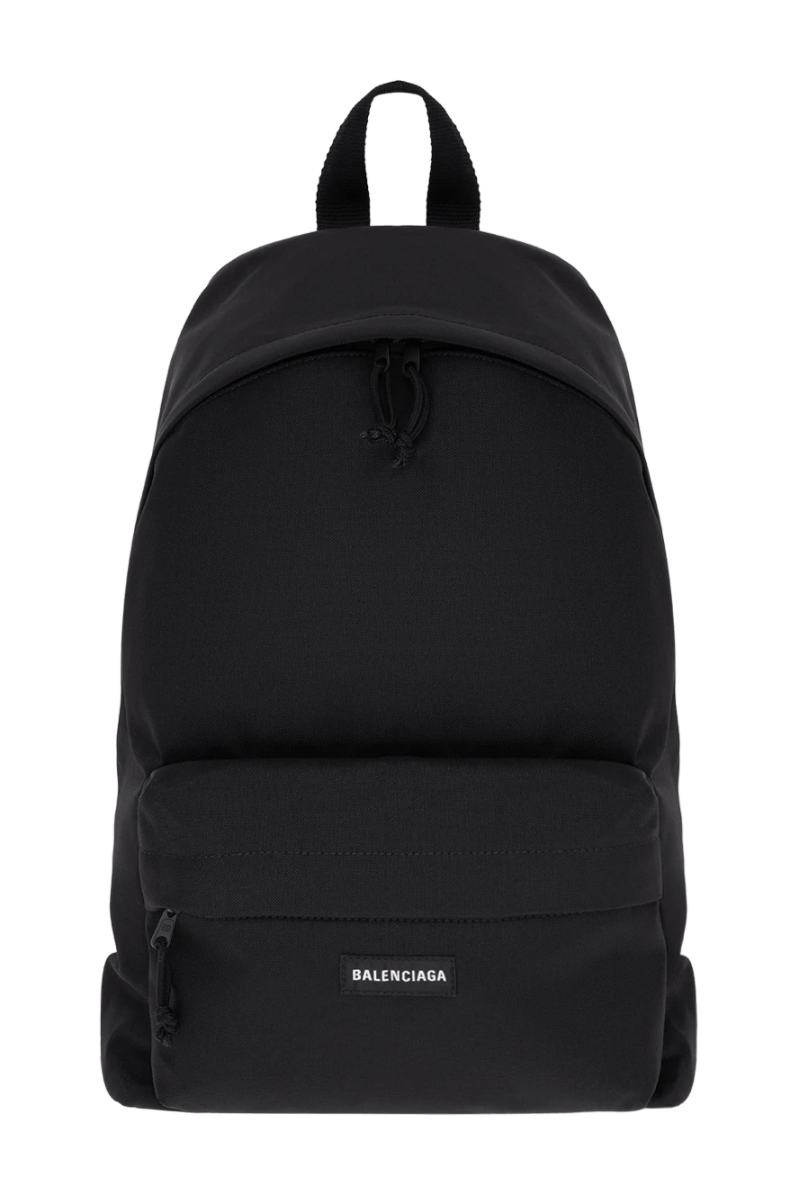Balenciaga black explorer fabric backpack with a mini logo on the patch pocket 193920 - photo 1