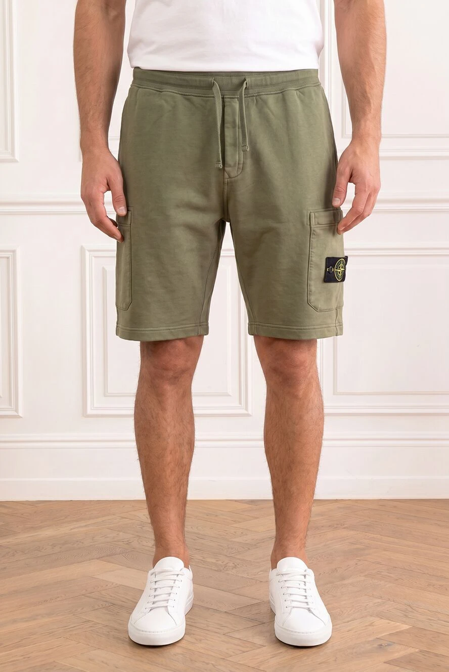 Stone Island мужские летние шорты карго из хлопчатобумажной ткани 194041 - фото 1