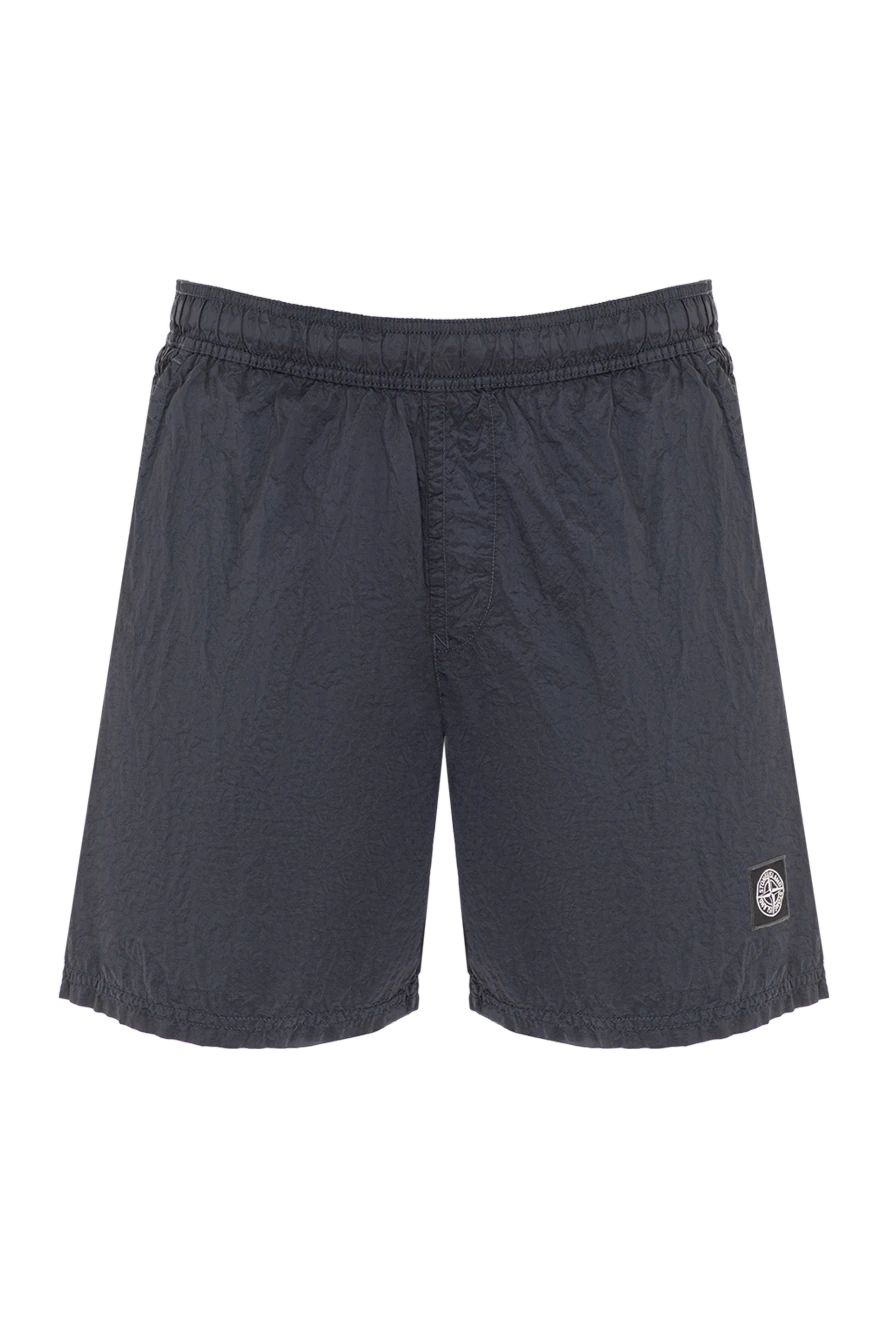 Stone Island синие плавки средней длины из нейлона metal с боковыми карманами 194043 - фото 1