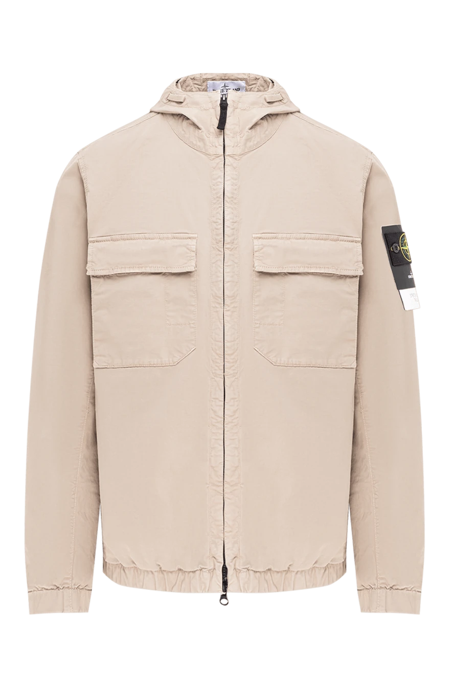 Stone Island beige hooded jacket made of stretch organic cotton twill 194048 - photo 1