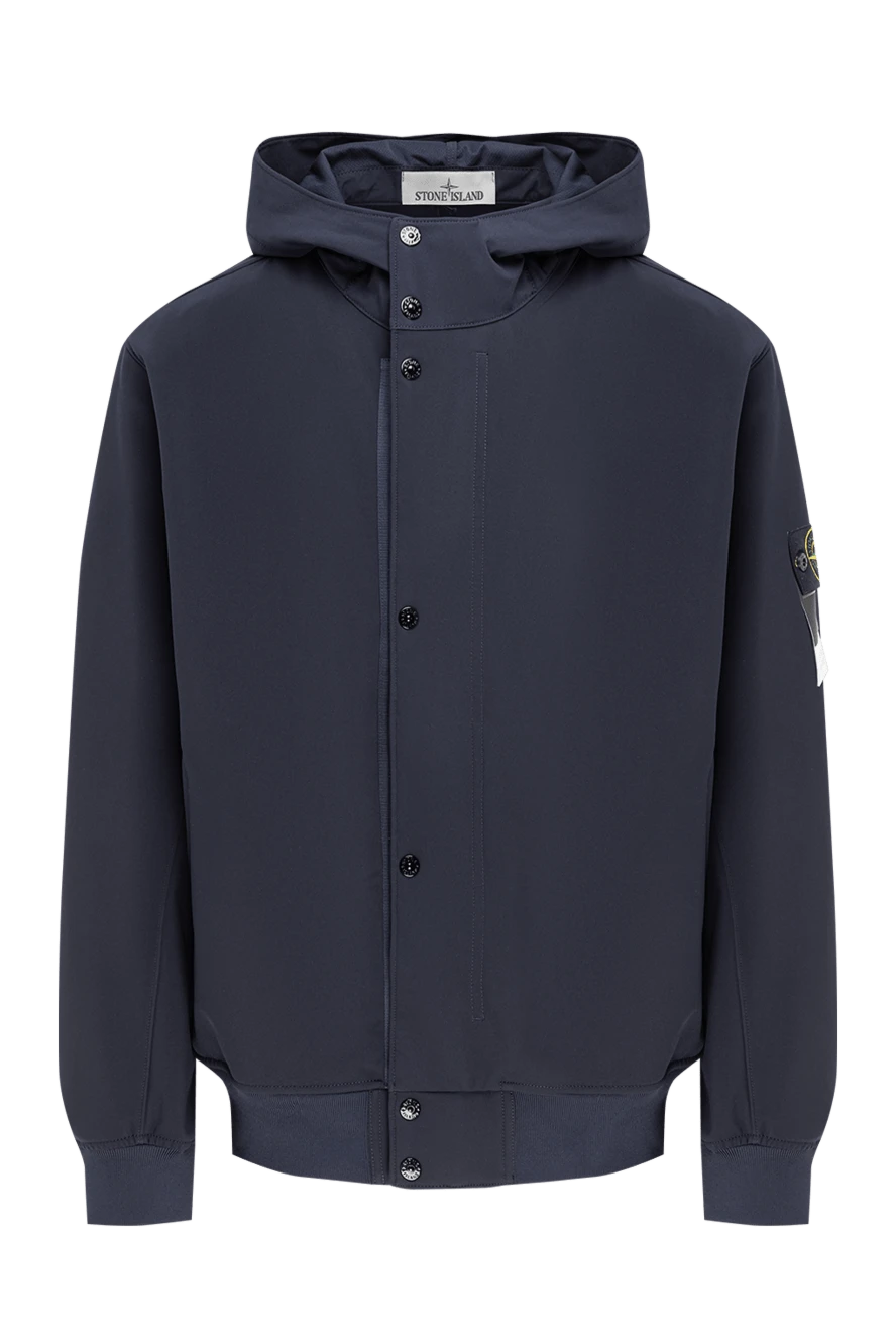 Stone Island синяя куртка с капюшоном из трехслойного материала с водостойкостью 194052 - фото 1