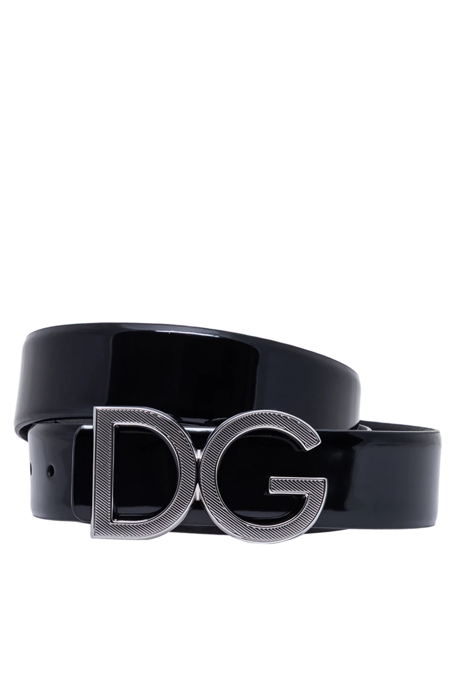 Dolce & Gabbana классический кожаный ремень в глянцевом исполнении с пряжкой-логотипом 194096 - фото 1