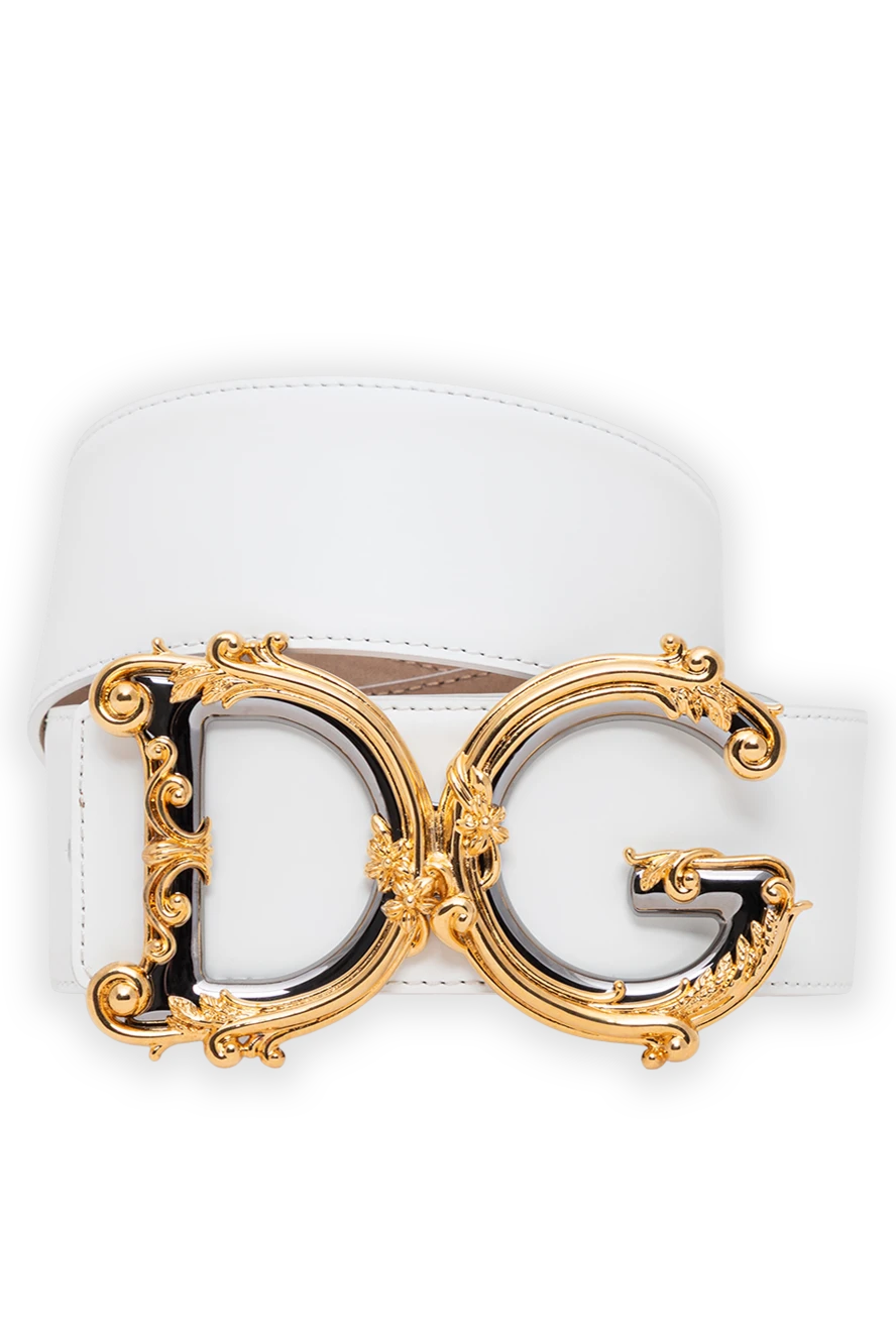 Dolce & Gabbana ремінь із телячої шкіри з логотипом dg прикрашений кристалами 194102 - фото 1