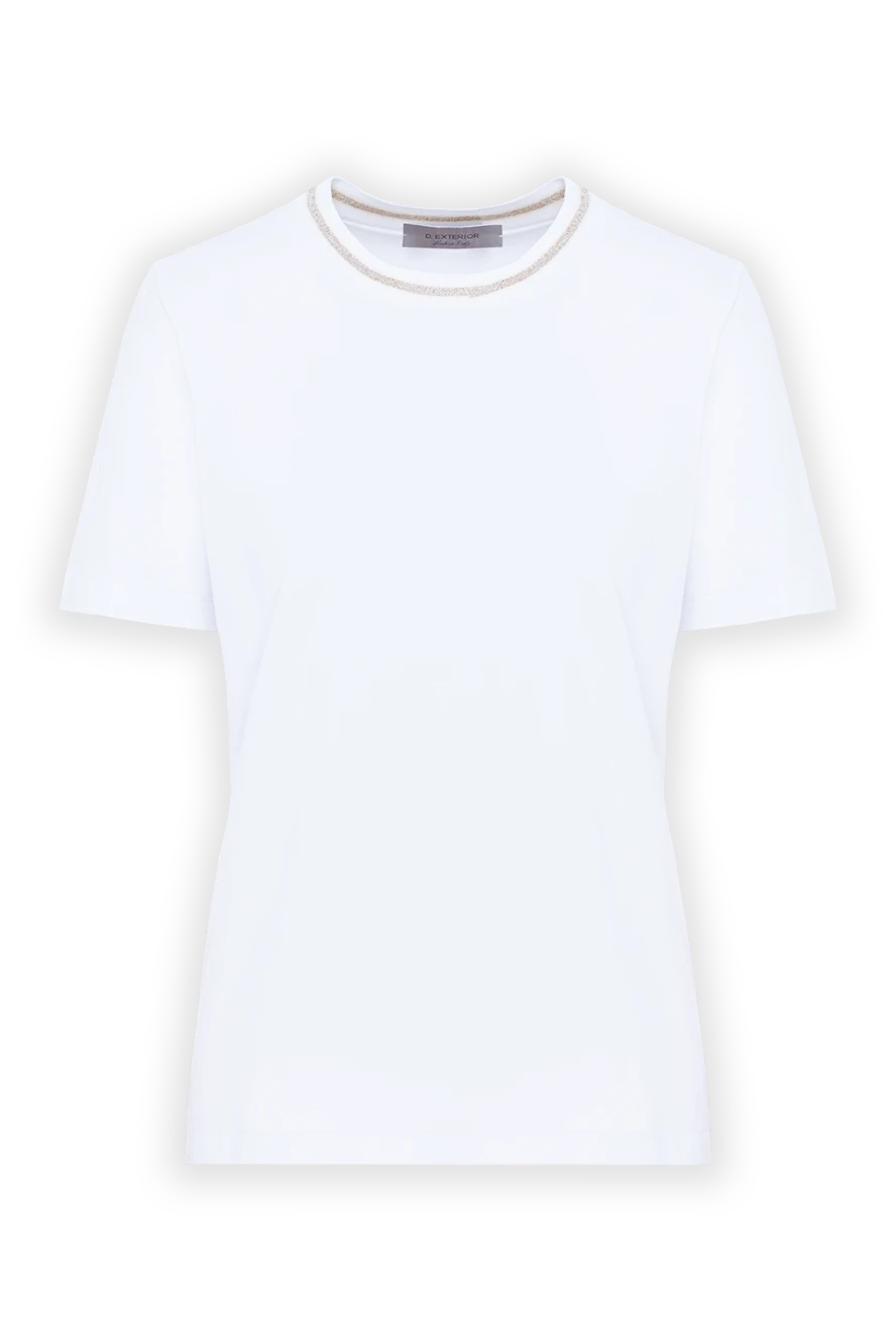 D.Exterior women's white t-shirt decorated with a chain with delicate glitter 194234 - photo 1