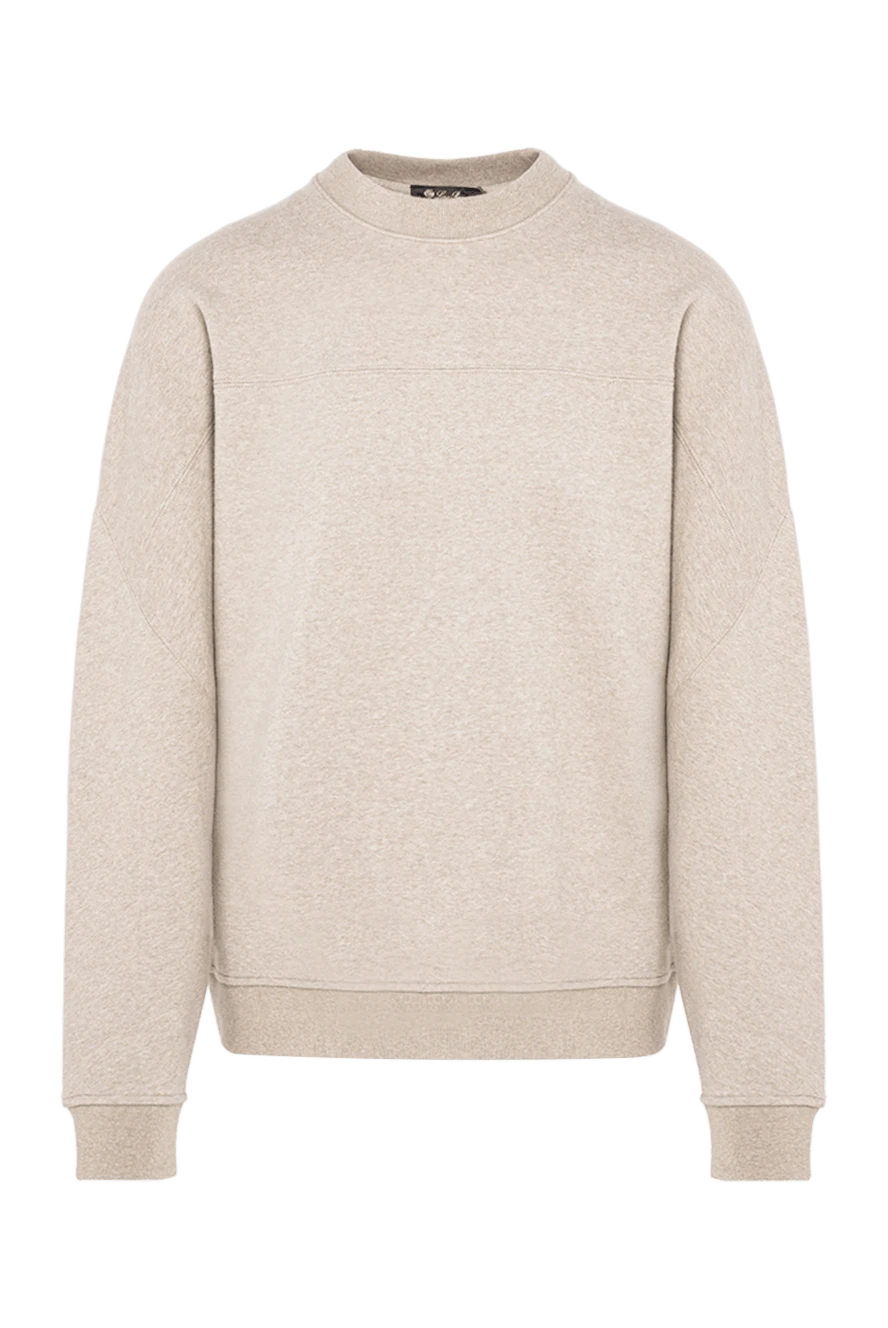 Loro Piana бежевый меланжевый свитшот из мягкого высококачественного хлопка 194247 - фото 1