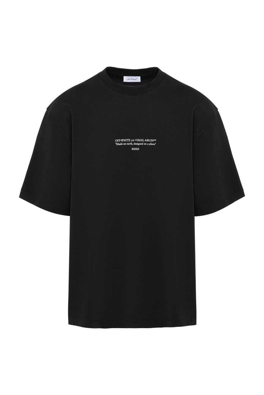 Off-White чорна футболка оверсайз з авторською цитатою 194251 - фото 1