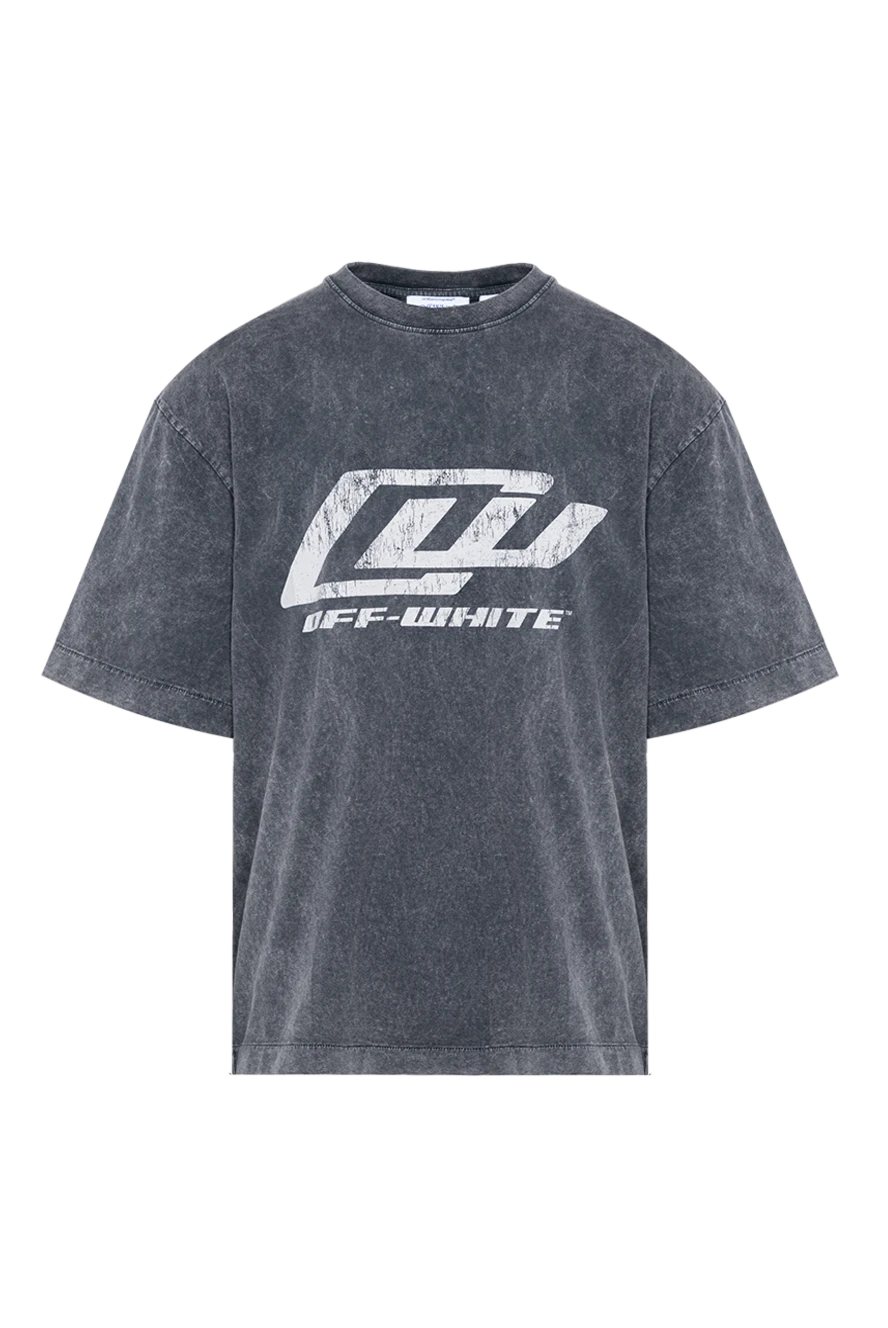 Off-White gray vintage t-shirt with a large distressed logo 194253 - photo 1