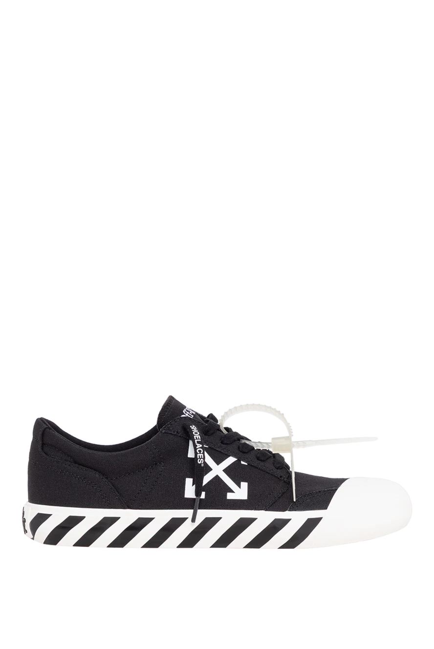 Off-White чорні кросівки чоловічі vulcanized undercut з фірмовими діагональними смугами 194266 - фото 1