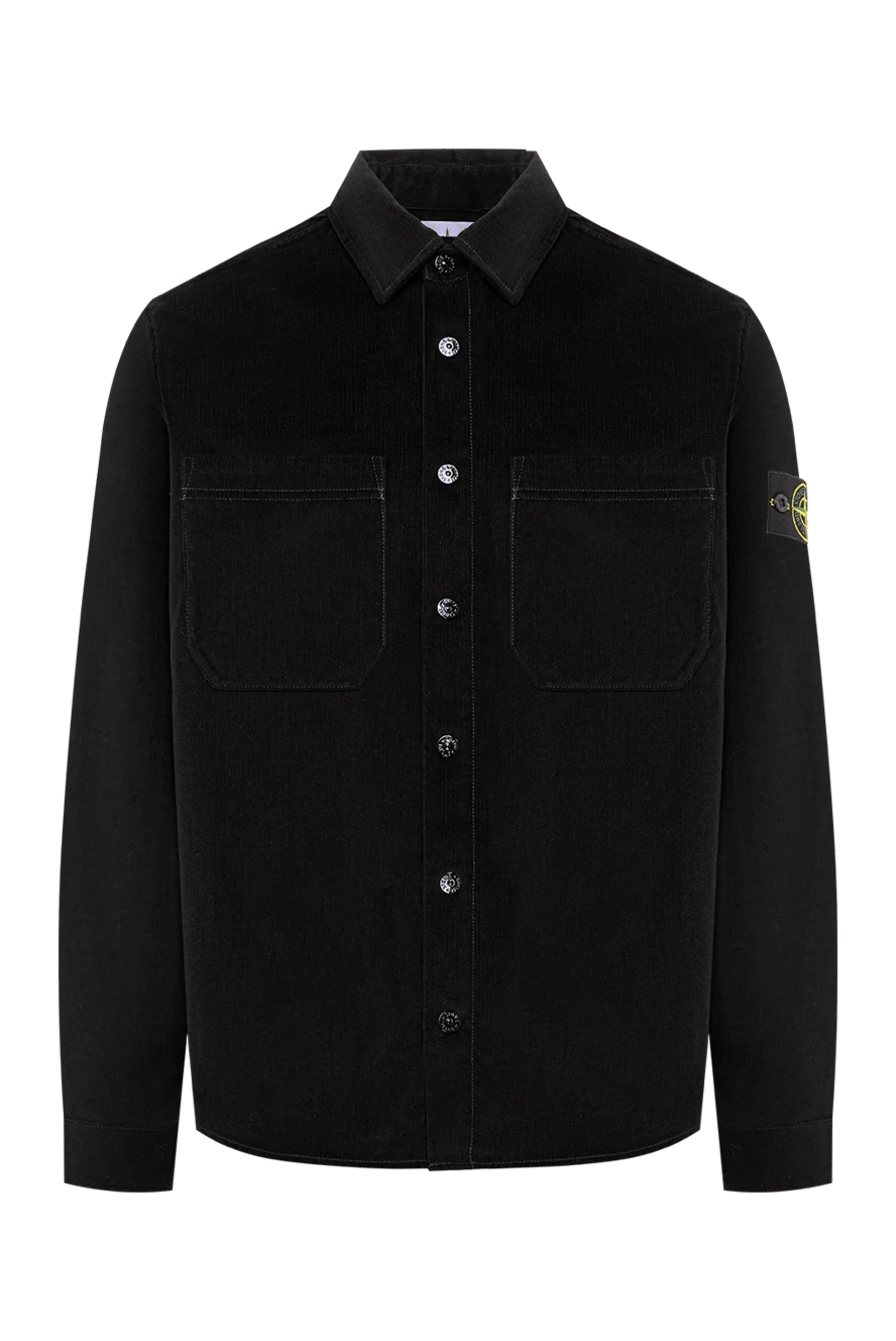 Stone Island рубашка-куртка прямого кроя из хлопкового микровельвета с нагрудными карманами 194279 - фото 1