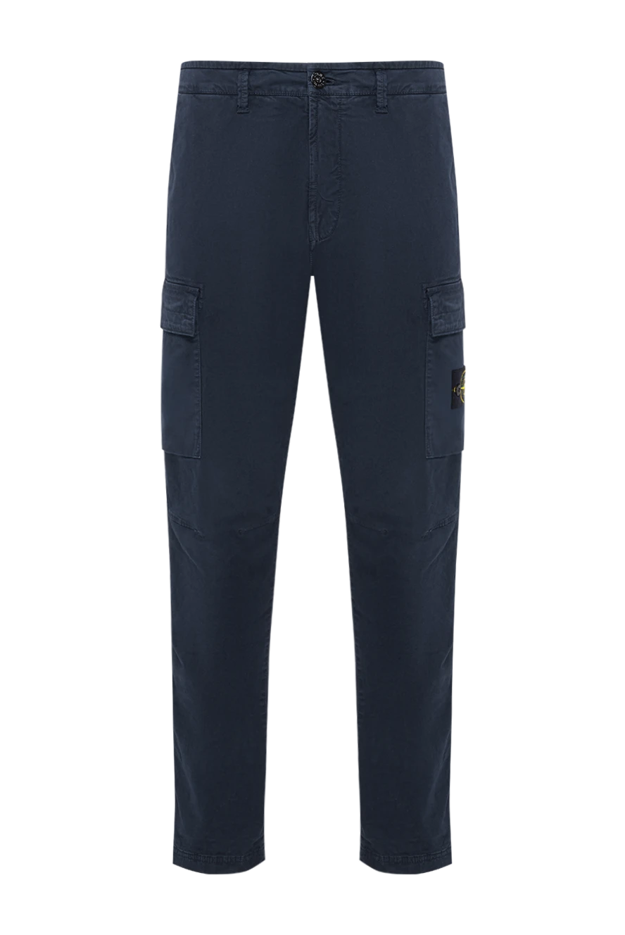 Stone Island темно-синие мужские брюки-карго с боковыми накладными карманами 194280 - фото 1