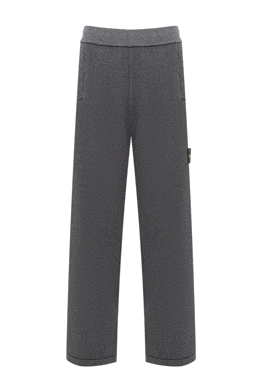 Stone Island серые фактурные трикотажные брюки прямого кроя 194295 - фото 1