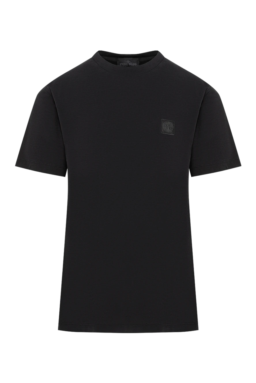 Stone Island black fitted t-shirt with matching compass patch 194304 - photo 1