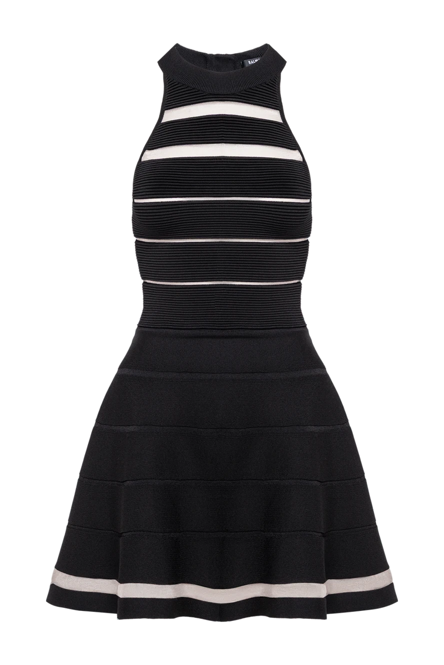 Balmain черное трикотажное мини-платье без рукавов 194393 - фото 1