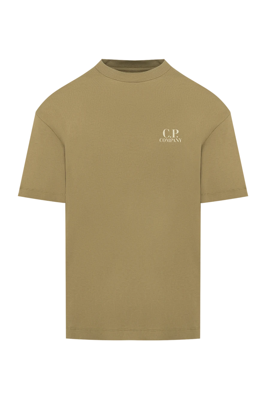 C.P. Company бавовняна оверсайз футболка відтінку хакі з логотипом 194435 - фото 1