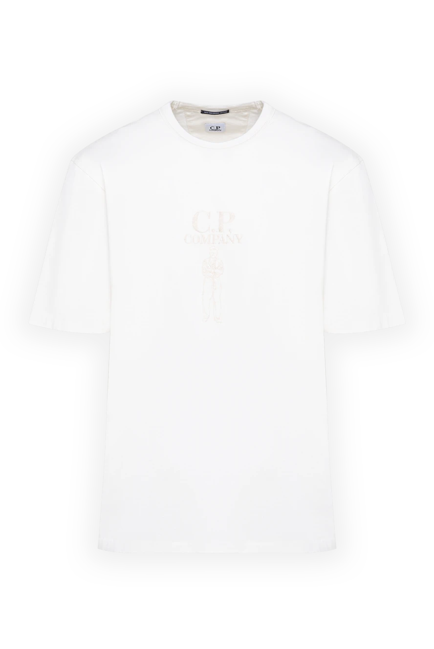 C.P. Company white cotton men's t-shirt with logo and british sailor print 194450 - photo 1