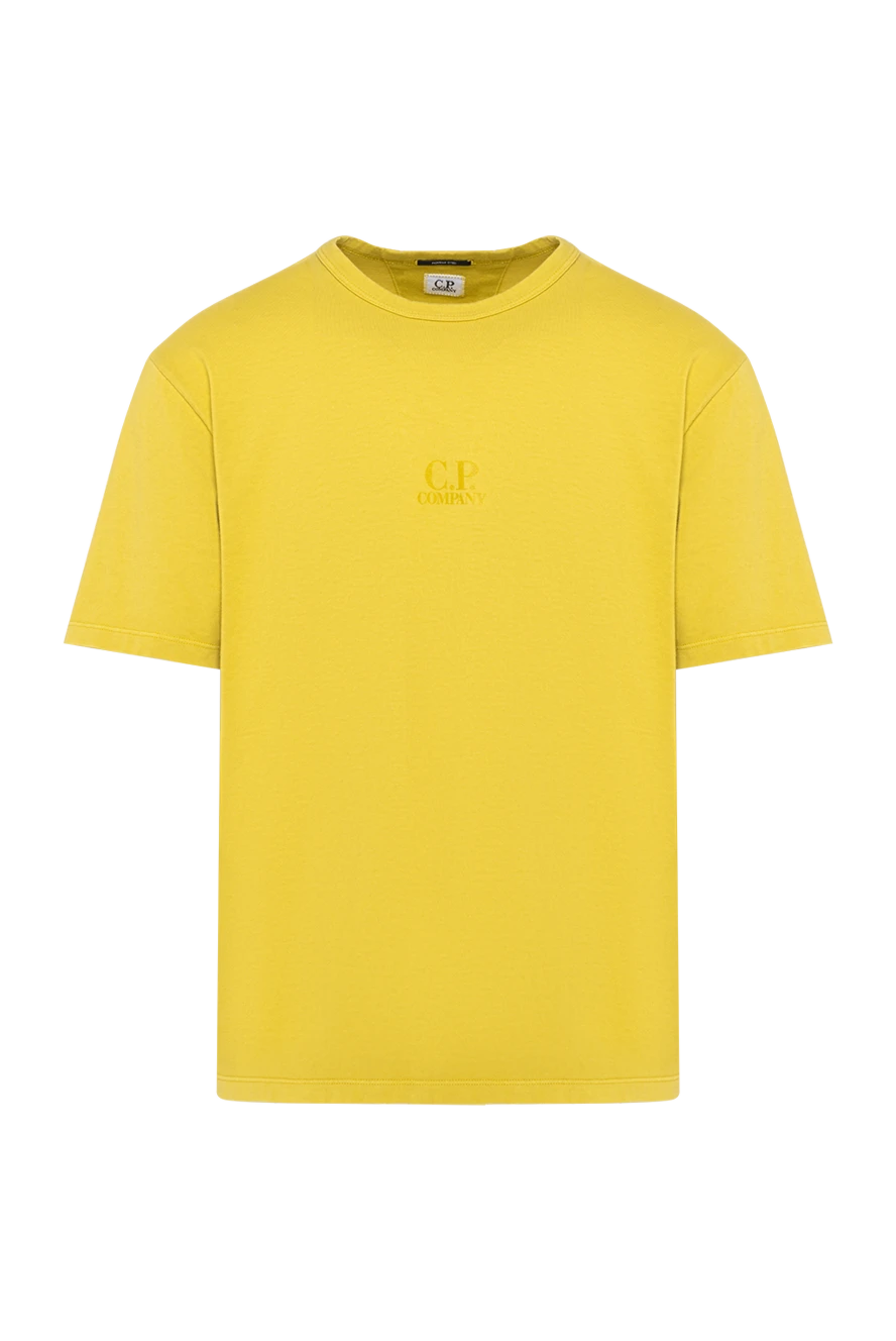C.P. Company men's yellow loose-fitting t-shirt with micro logo 194454 - photo 1