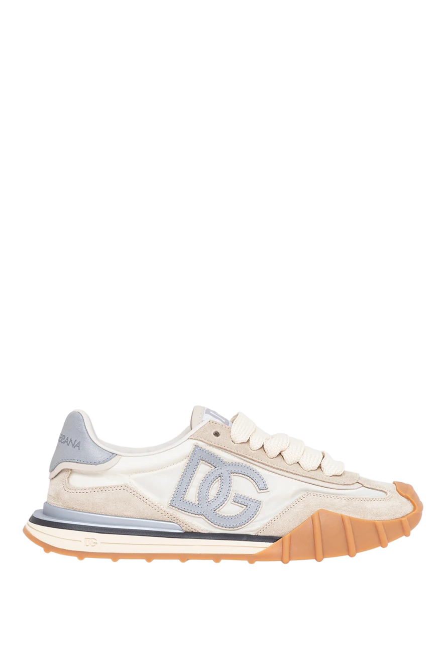 Dolce & Gabbana текстильні кросівки dg athletic бежевого кольору 194499 - фото 1