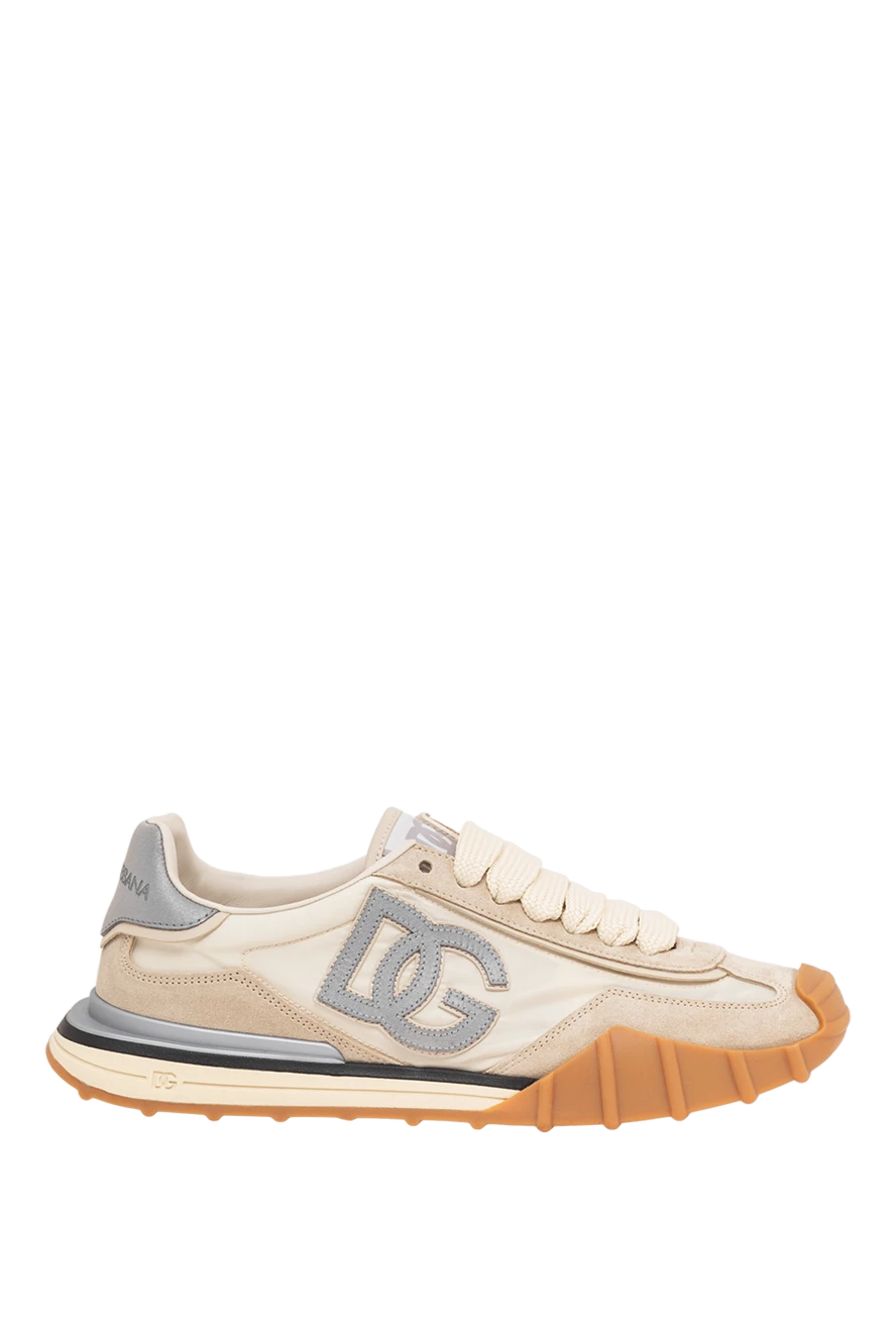 Dolce & Gabbana текстильні кросівки dg athletic бежевого кольору 194499 - фото 1