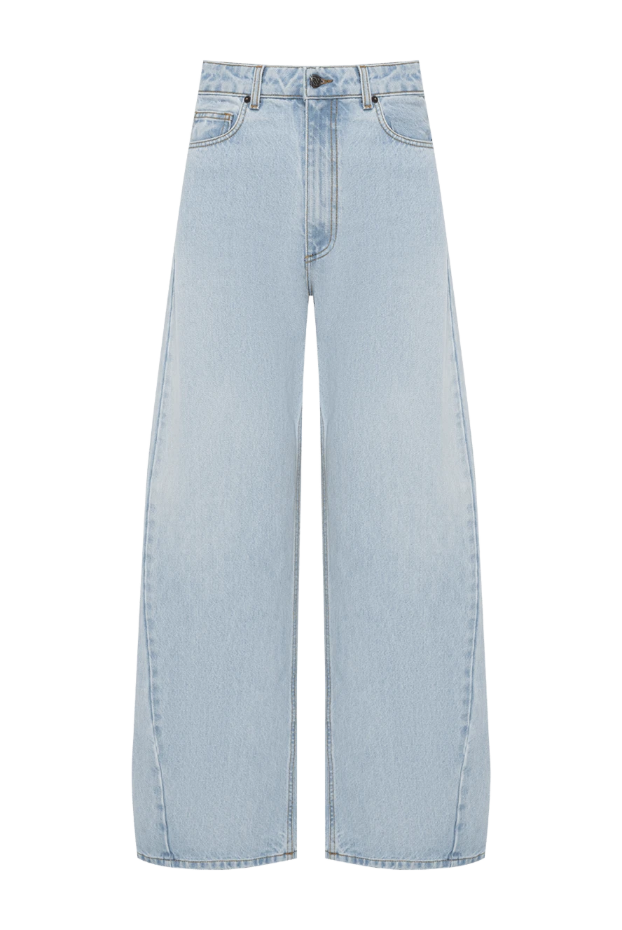 Giuseppe Di Morabito light blue wide-leg jeans with an original curved cut 194565 - photo 1