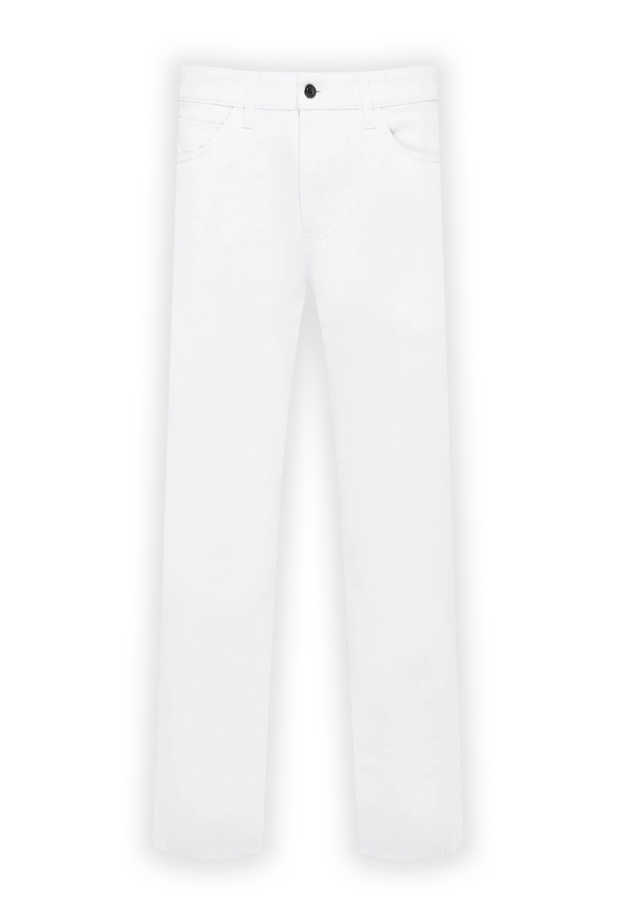 Loro Piana мужские прямые белые джинсы quarona с лаконичным кожаным патчем 194599 - фото 1