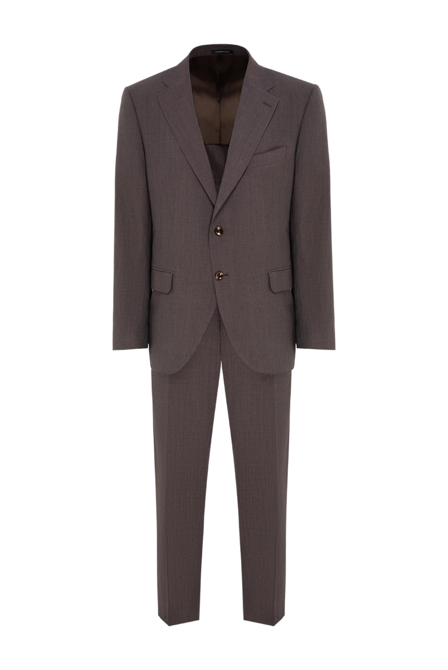 Sartoria Latorre однобортный костюм-двойка кофейного оттенка из тончайшей шерсти 194602 - фото 1