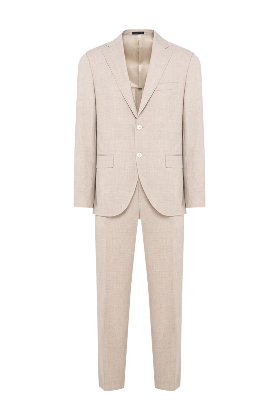 Sartoria Latorre мужской легкий бежевый костюм-двойка из шерсти 194609 - фото 1