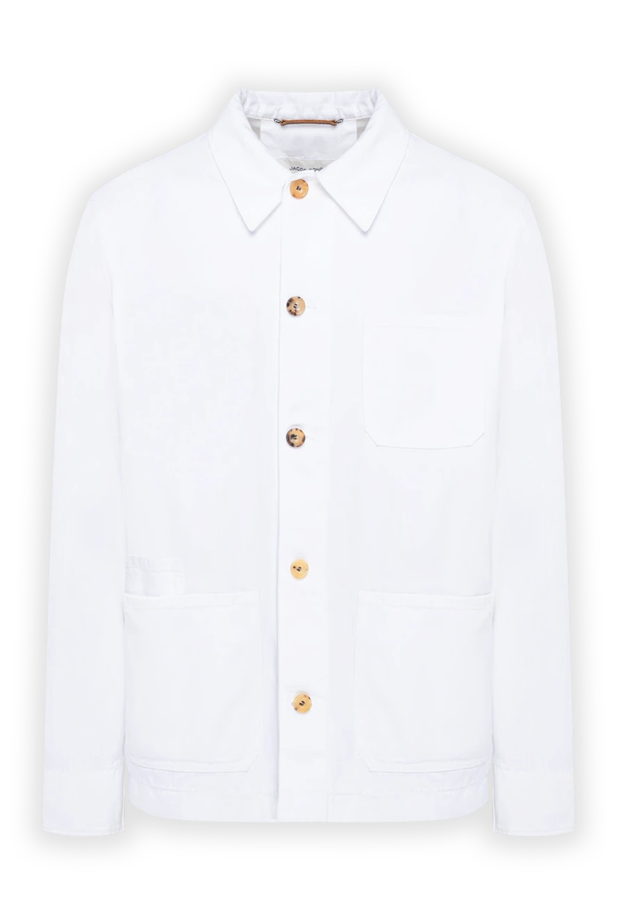 Jacob Cohen біла чоловіча куртка-сорочка прямого крою в робочому стилі 194616 - фото 1