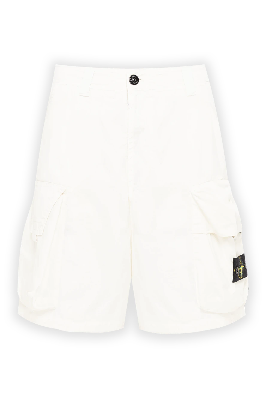 Stone Island мужские шорты-бермуды карго в белом цвете 194623 - фото 1