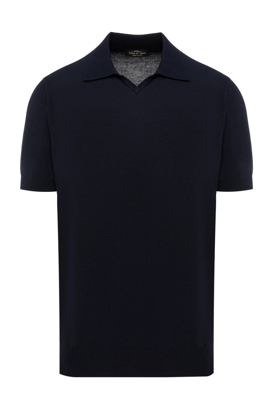 Cesare di Napoli blue cotton jersey polo shirt without buttons 194688 - photo 1