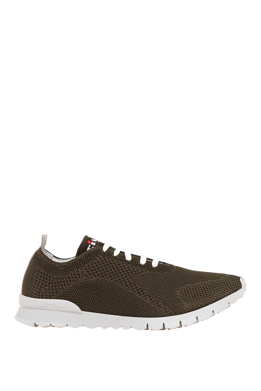 Kiton khaki knit sneakers with an ultra-light contrast sole 194718 - photo 1