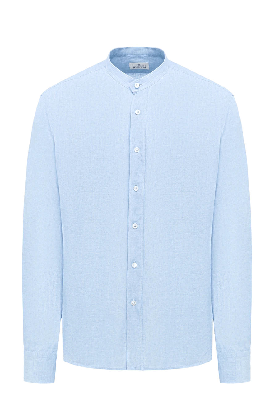 Alessandro Gherardi men's light blue linen shirt with a stand-up collar 194742 - photo 1