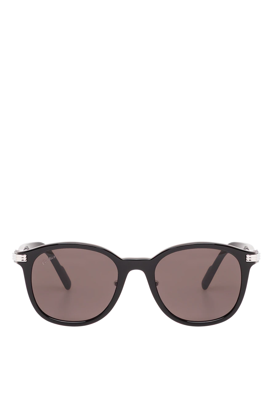 Cartier black round panto glasses made of glossy acetate with silver decoration 194762 - photo 1
