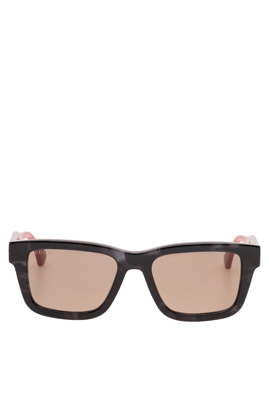 Gucci прямокутні графітові окуляри з культовою стрічкою web 194911 - фото 1
