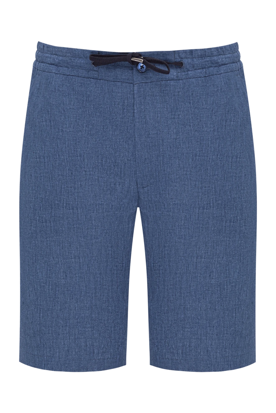 Cesare di Napoli men's blue melange shorts with adjustable drawstring 195038 - photo 1