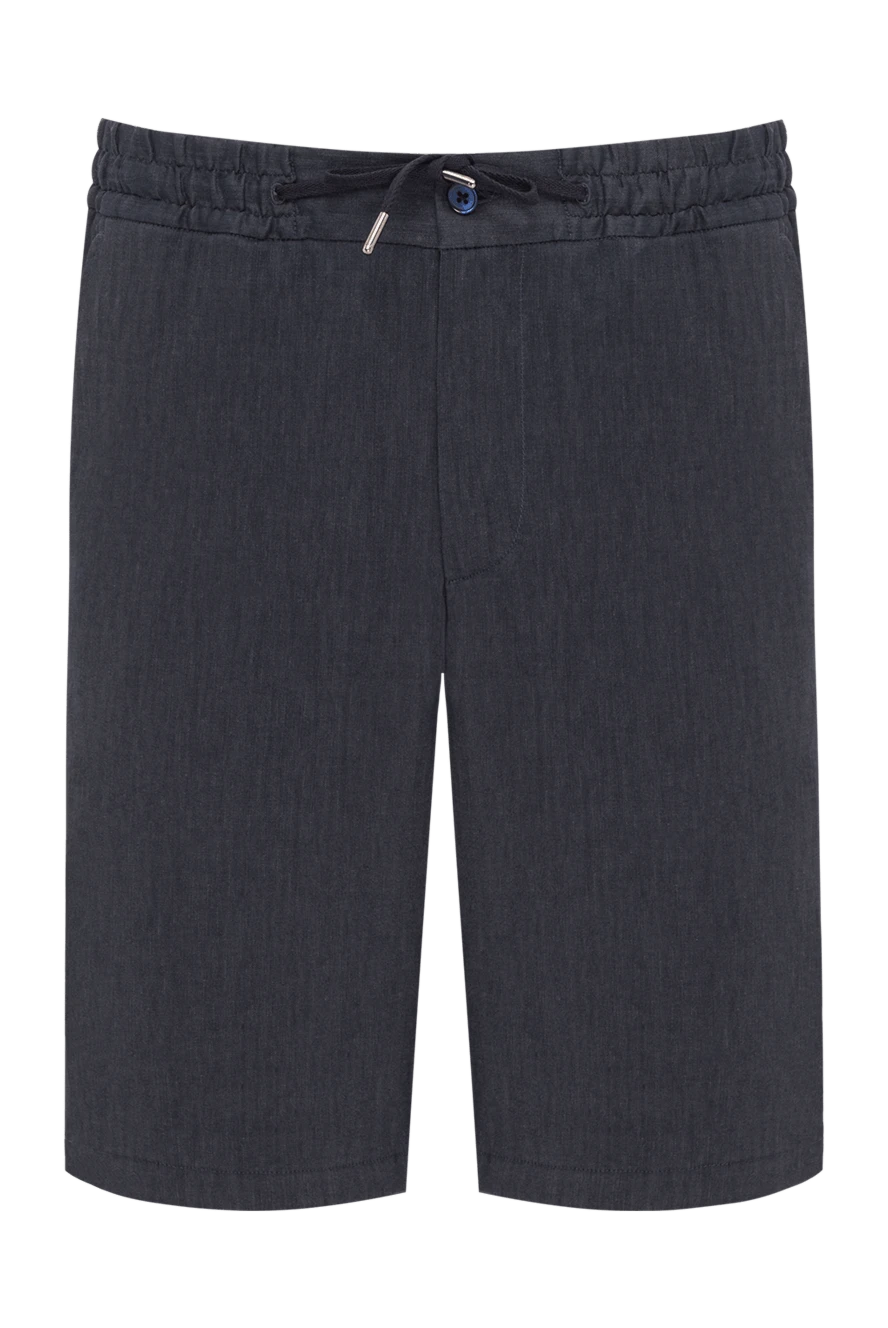 Cesare di Napoli men's dark blue bermuda shorts made of textured fabric 195056 - photo 1