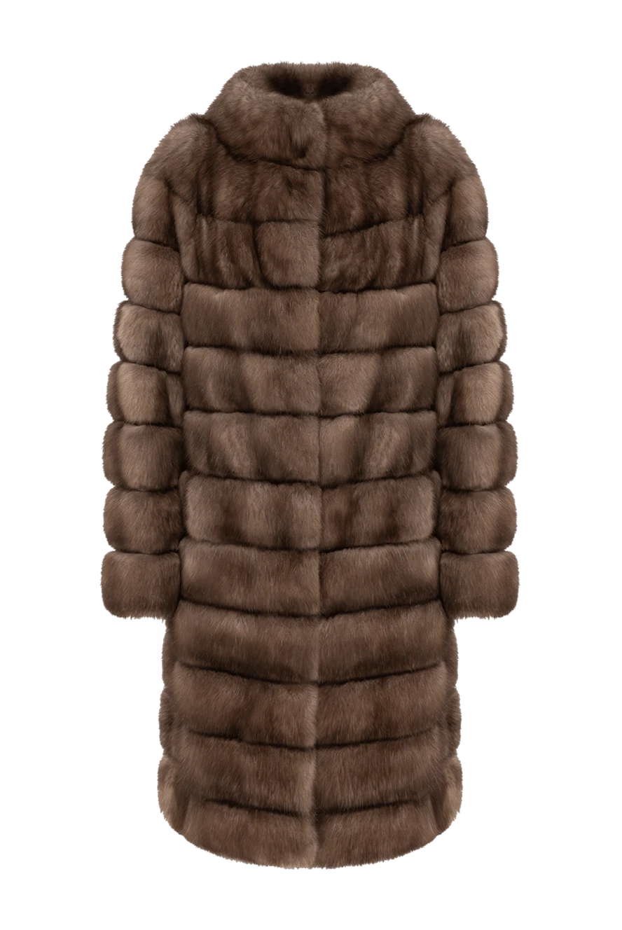 FG Furs solid barguzin sable midi coat with horizontal layout 195362 - photo 1
