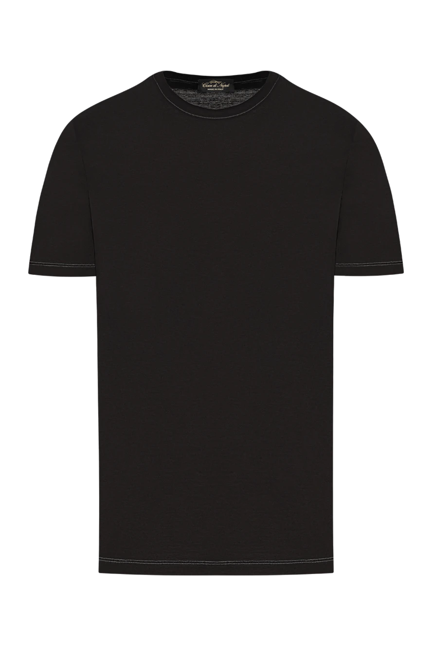 Cesare di Napoli men's plain black straight-cut t-shirt 195666 - photo 1