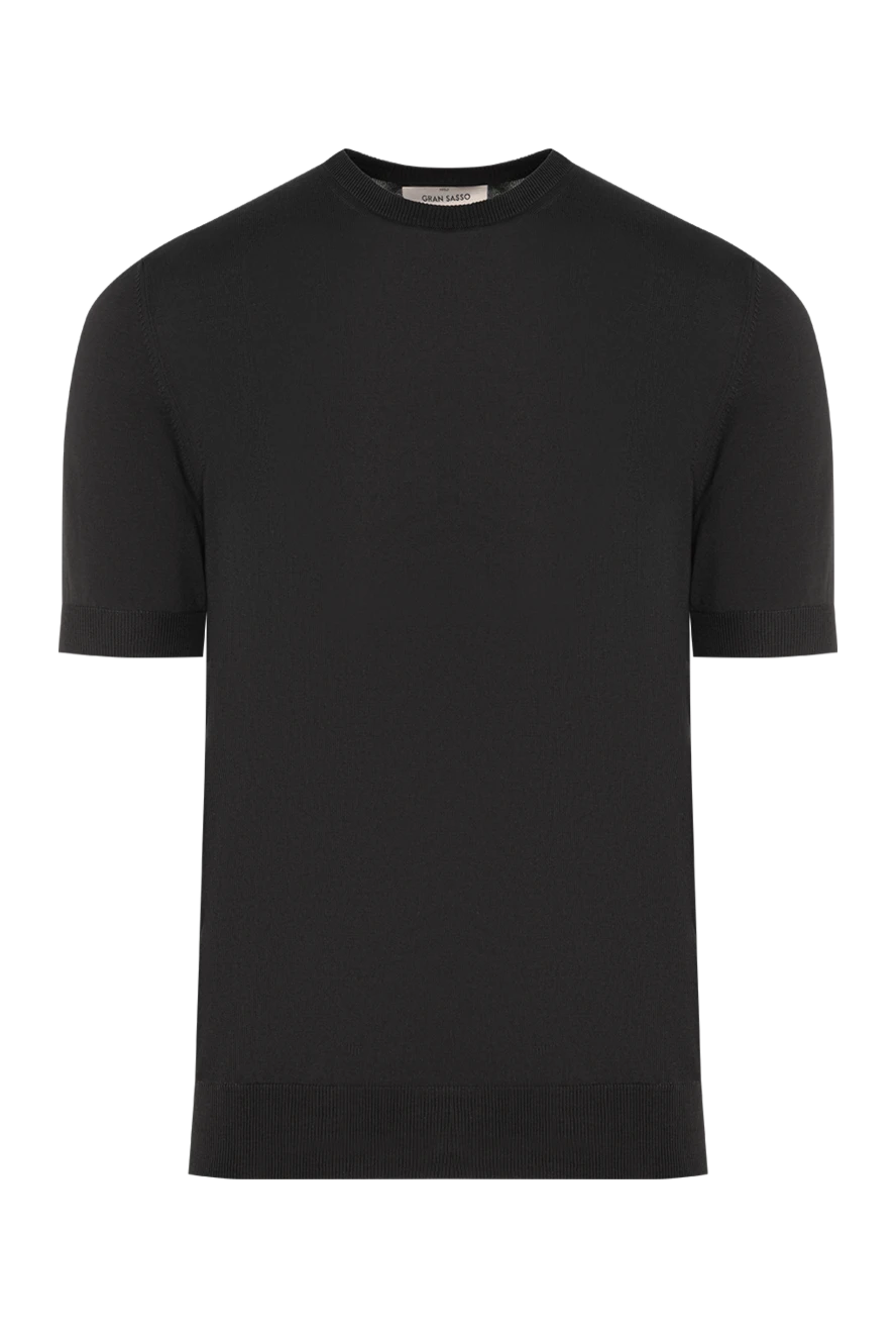 Gran Sasso men's thin jumper with short sleeves in black 195668 - photo 1