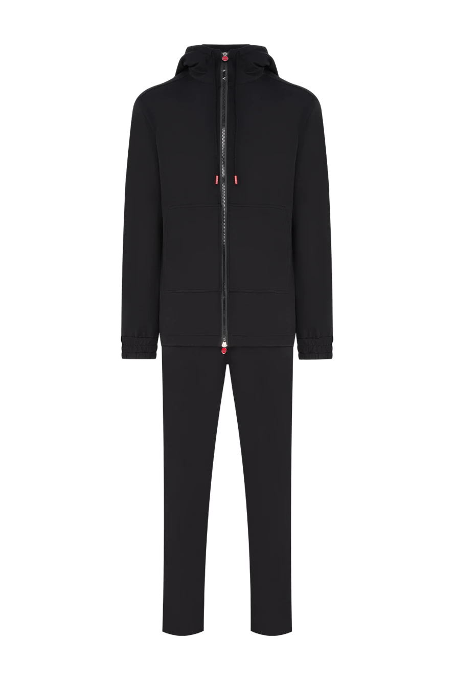 Kiton чоловічий трикотажний костюм із щільної бавовни чорного кольору 195855 - фото 1