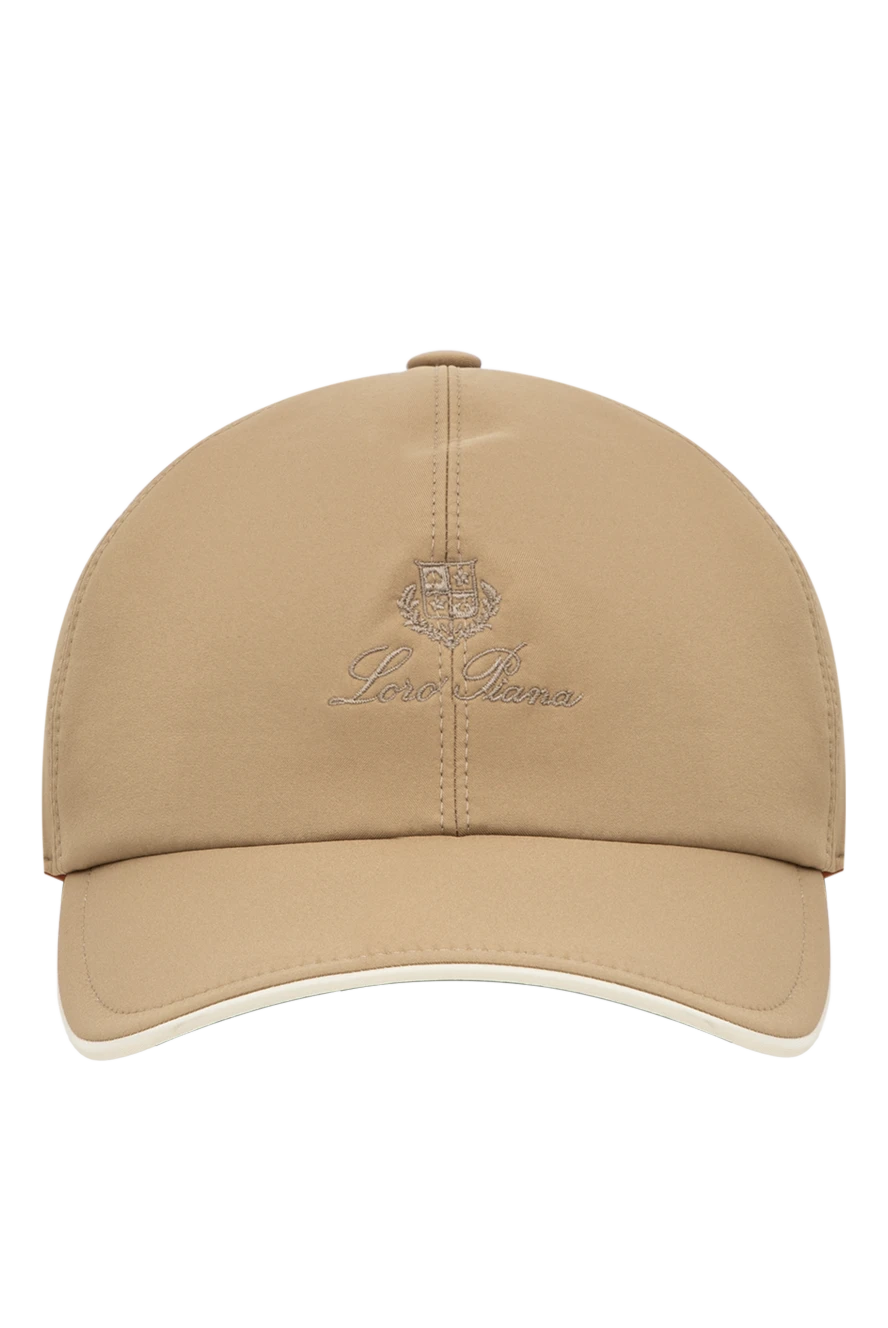 Loro Piana мужская бейсболка песочного оттенка из матовой микрофибры с контрастным кантом 195913 - фото 1