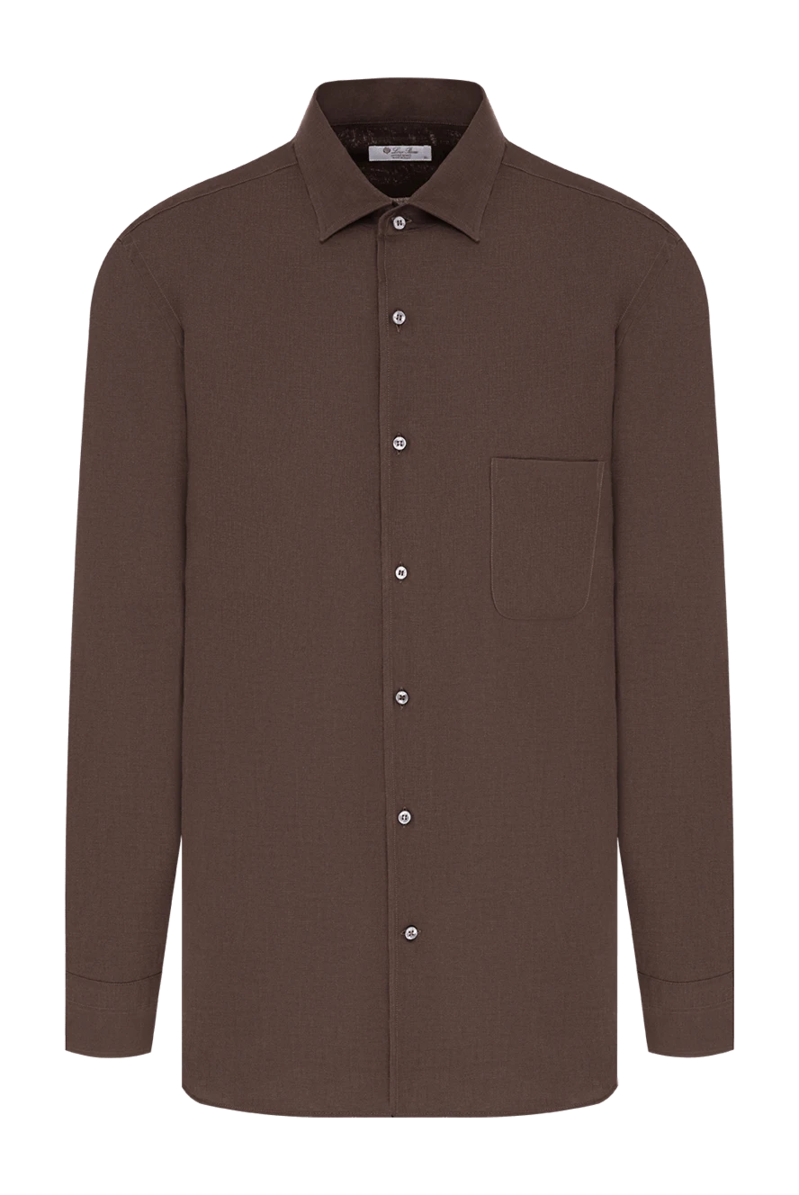Loro Piana мужская трикотажная футболка-поло оливкового цвета с меланжевым эффектом 195920 - фото 1
