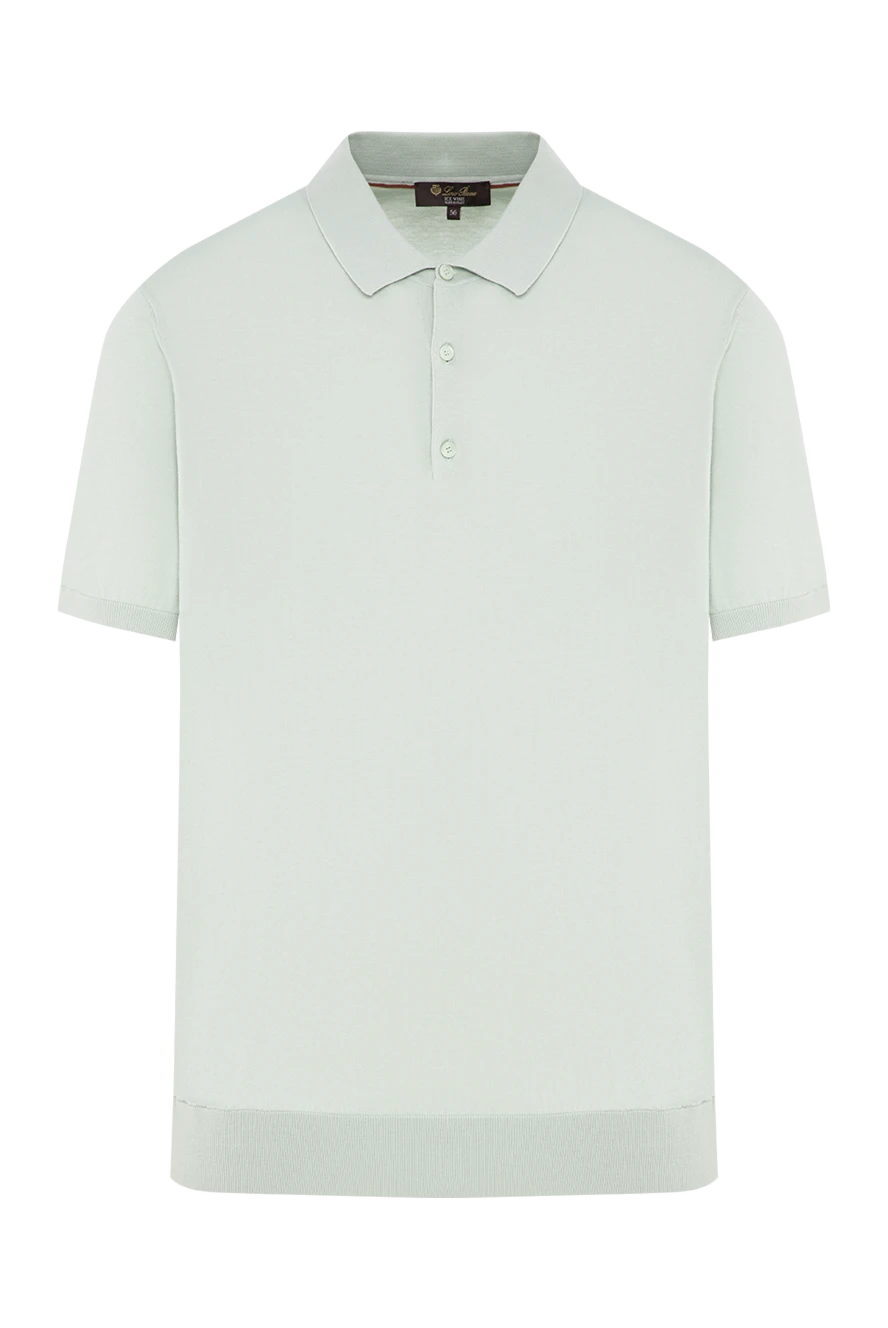 Loro Piana мужская трикотажная футболка-поло мятного оттенка с широким эластичным поясом 195925 - фото 1