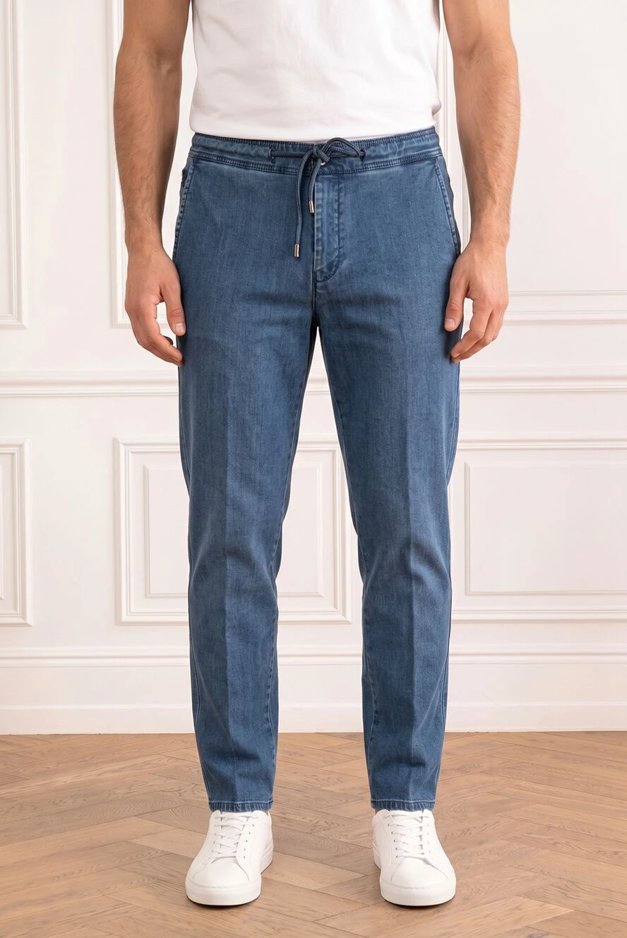 Scissor Scriptor men's blue jogger jeans with elastic waistband 196144 - photo 1