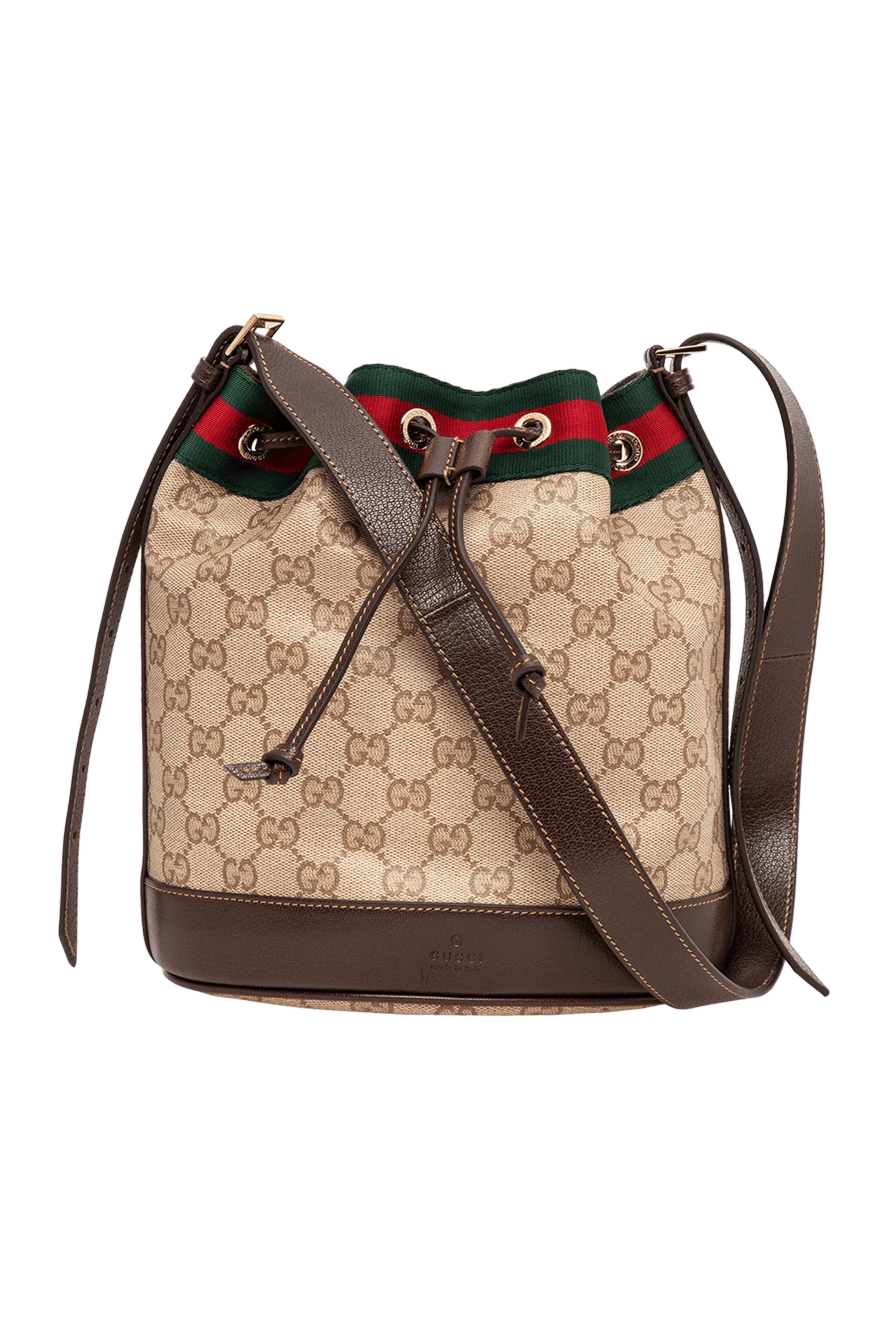 Gucci женская сумка-ведро venice из классической фирменной канвы gg 196349 - фото 1