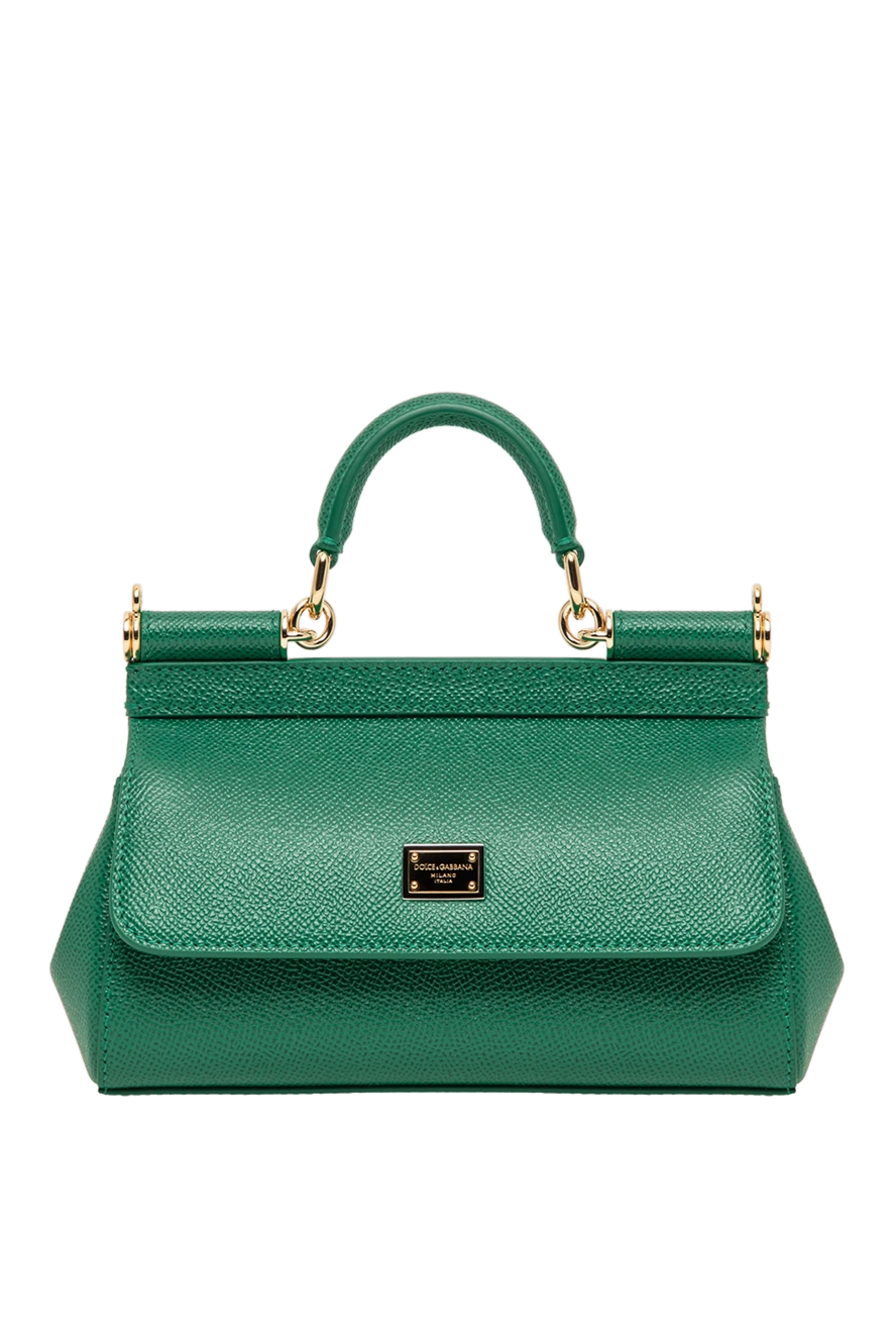Dolce & Gabbana маленька зелена сумка sicily з телячої шкіри dauphine 196358 - фото 1