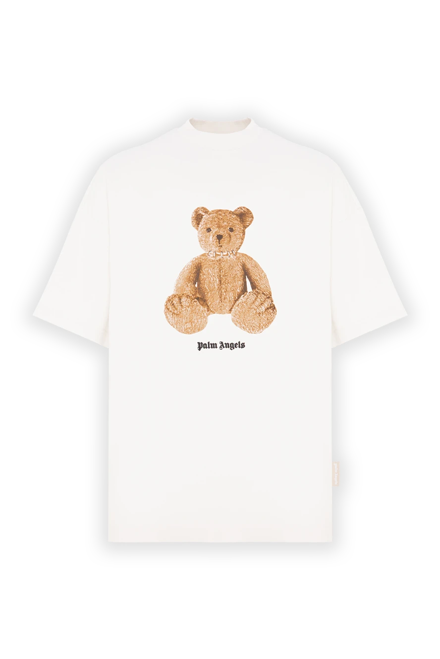 Palm Angels white cotton oversized t-shirt with teddy bear print 196407 - photo 1
