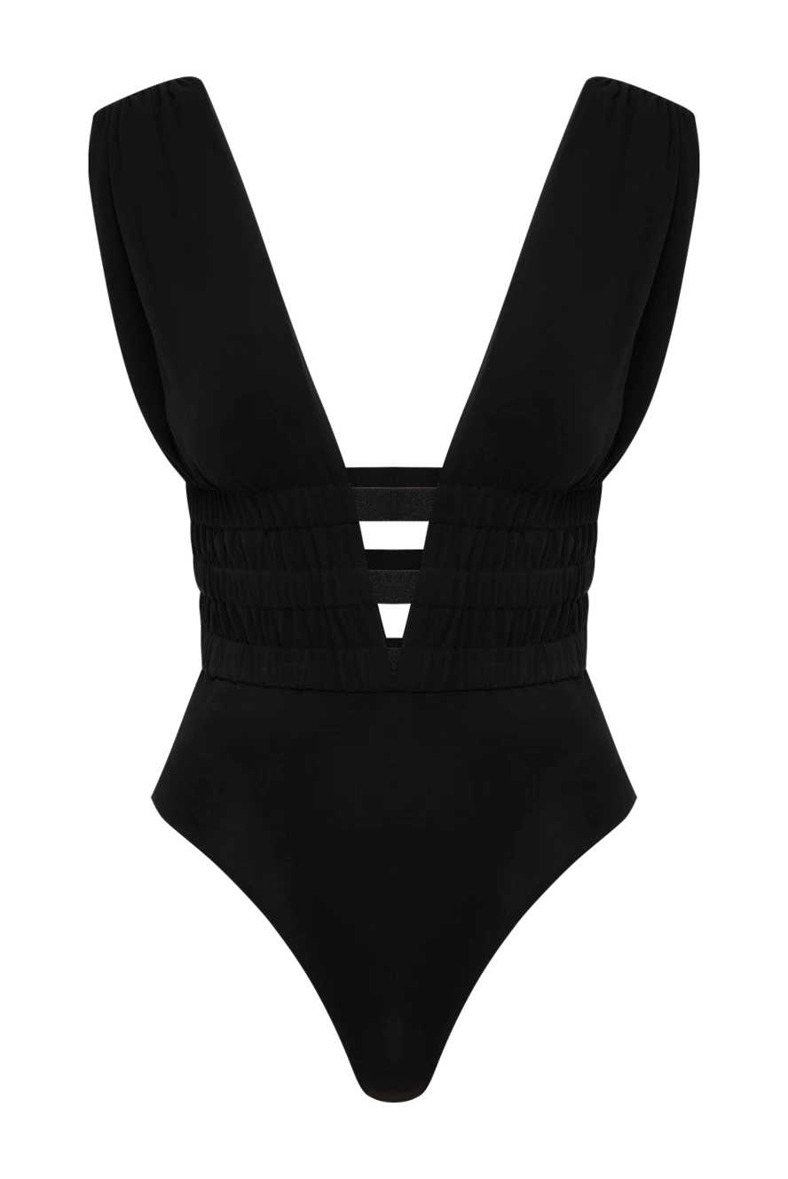 Alaia black stretch bodysuit with extreme v-neck and open back 196462 - photo 1
