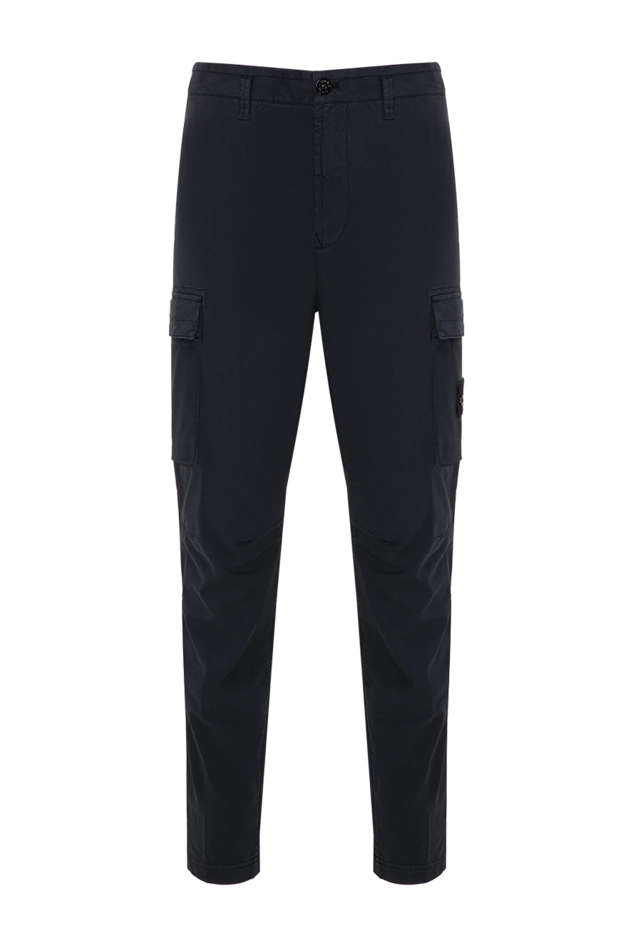 Stone Island мужские темно-синие брюки-карго из технологичного эластичного хлопка 196717 - фото 1
